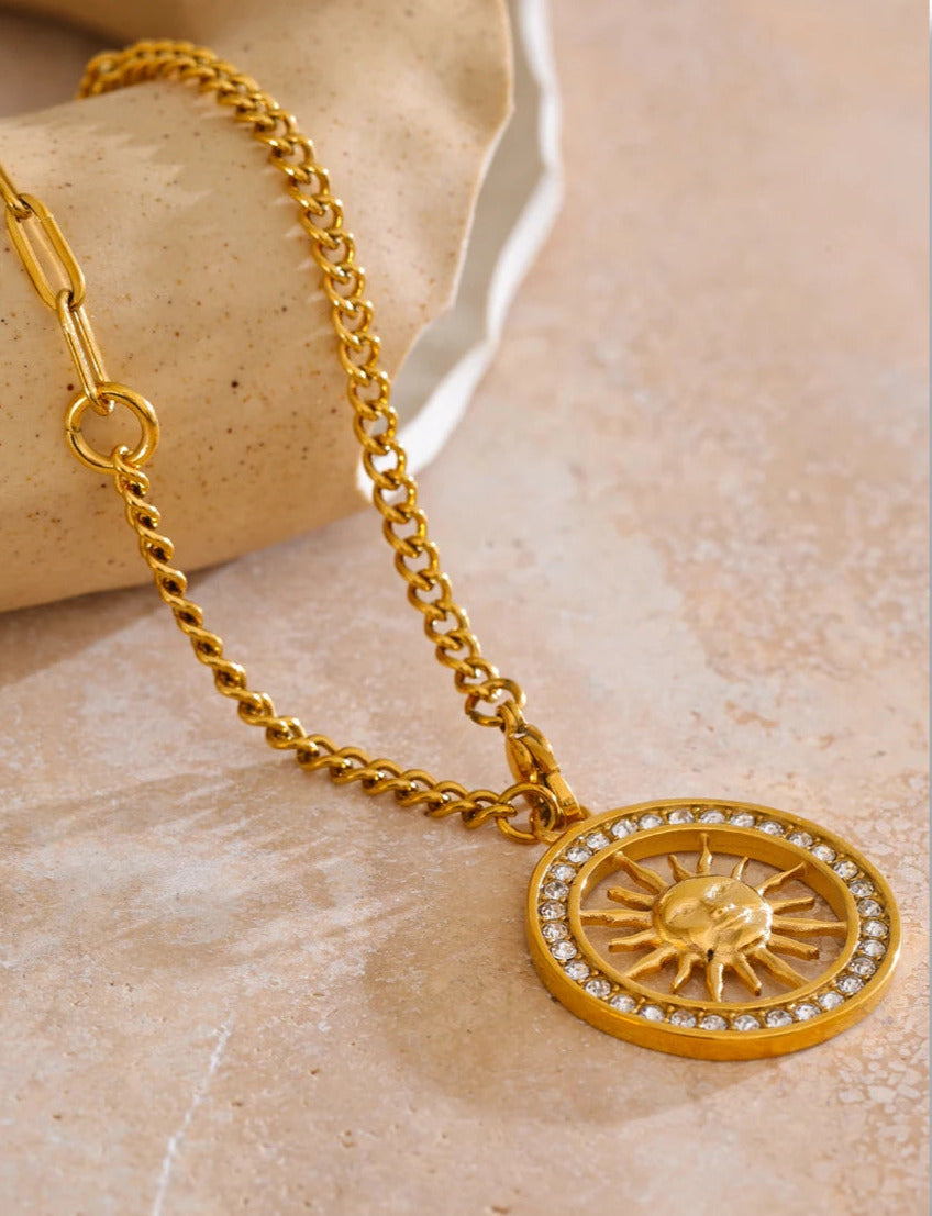 Solar Glow Pendant Necklace