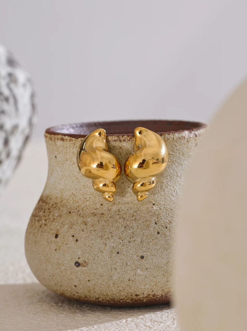 Bold Conch Stud Earrings