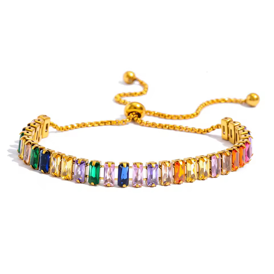 Sparkling Zirconia Adjustable Chain Bracelet