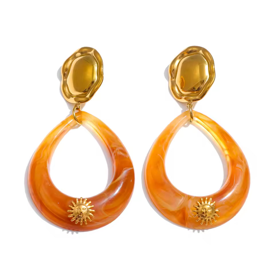 Solar Swirl Drop Earrings