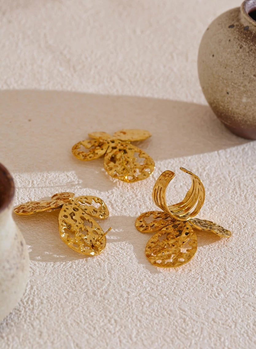 Hollow Butterfly Jewelry Set (Ring & Earrings)
