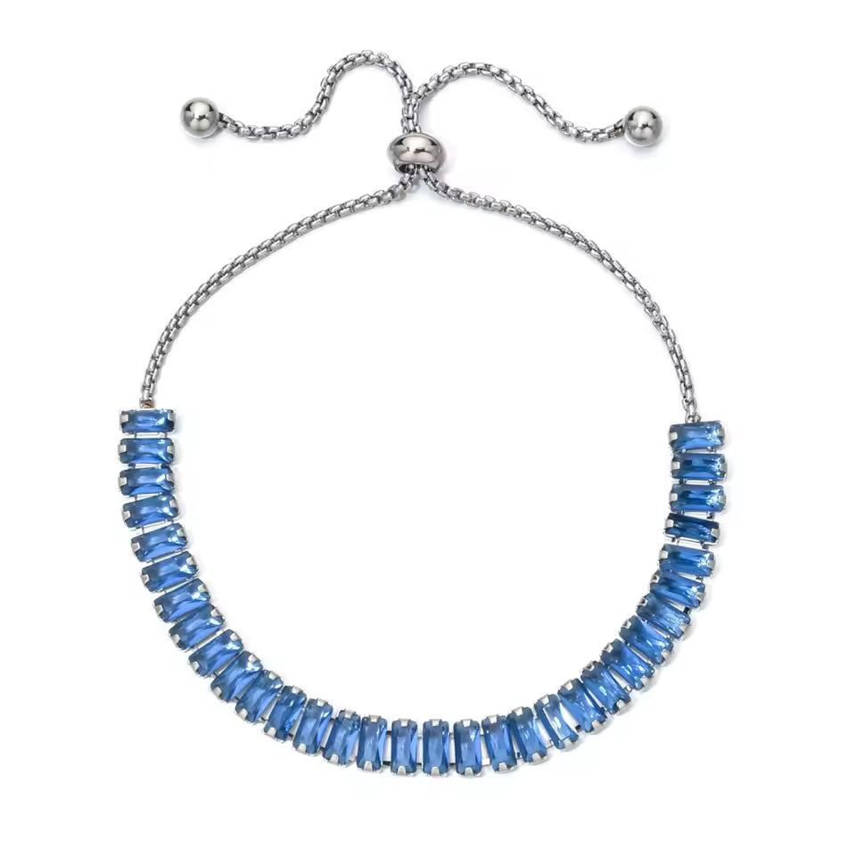 Sparkling Zirconia Adjustable Chain Bracelet