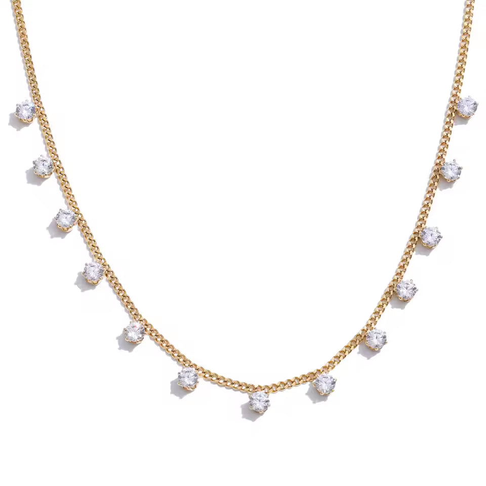 Shiny Cubic Zirconia Chain Necklace
