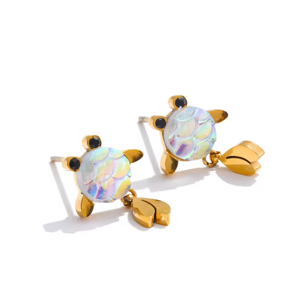 Minimalist Goldfish Drop Earrings