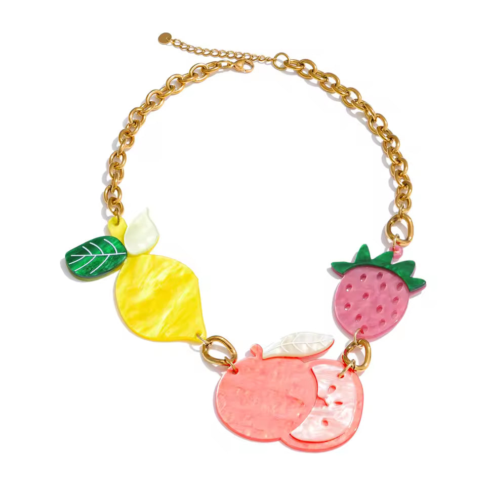 Acrylic Fruit Charm Necklace
