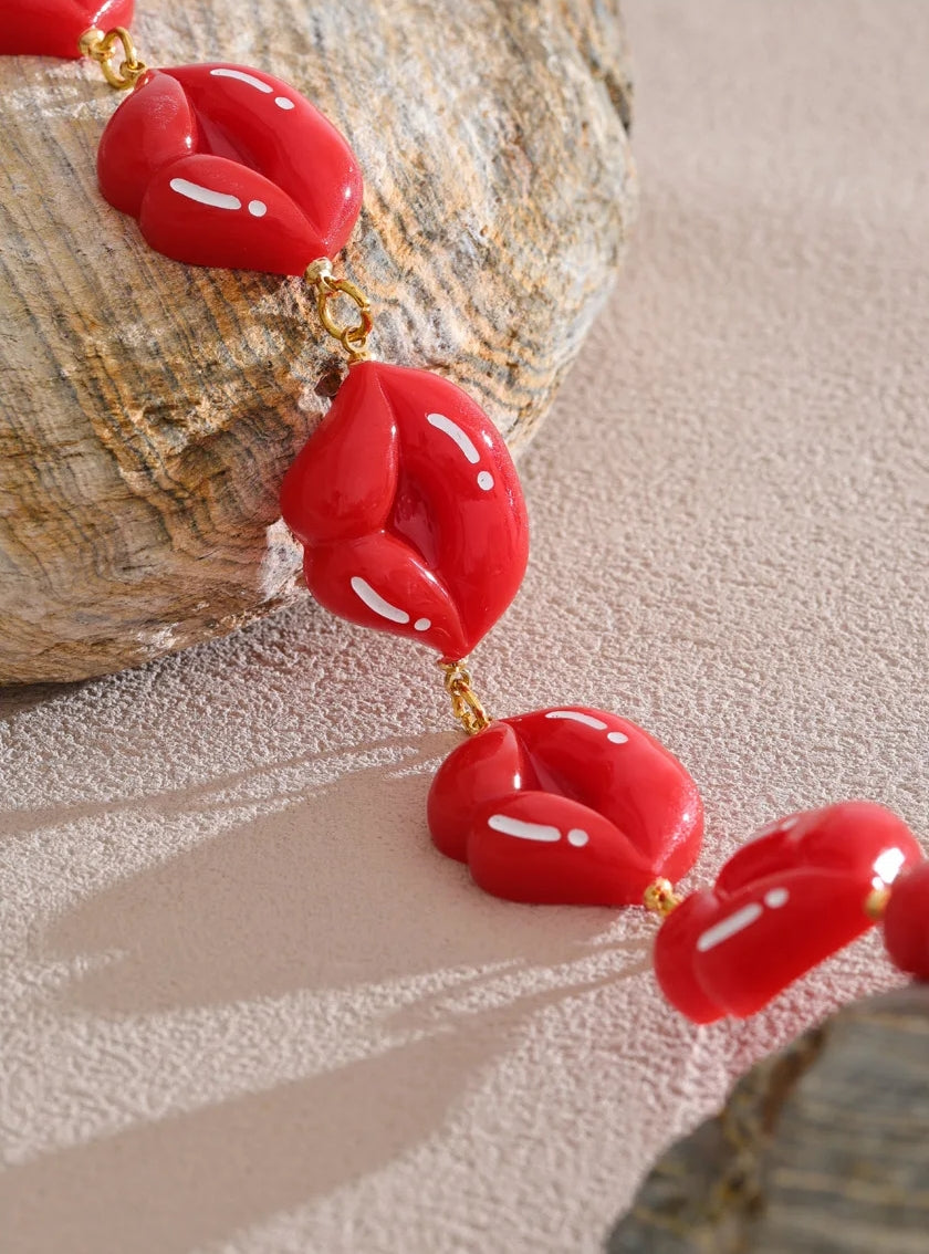 Hot Lips Charm Necklace