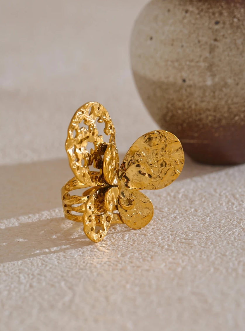 Hollow Butterfly Jewelry Set (Ring & Earrings)