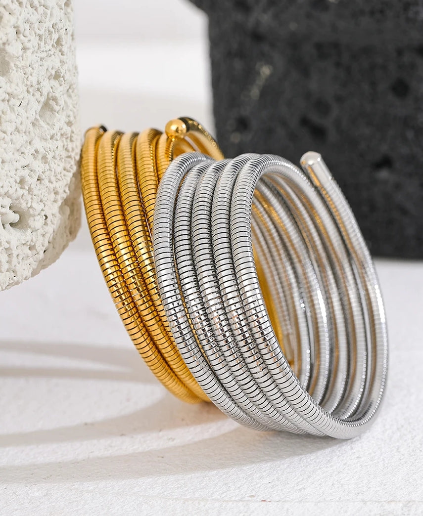 Flexible Stackable Multi-Layer Wrap Arm Bracelet