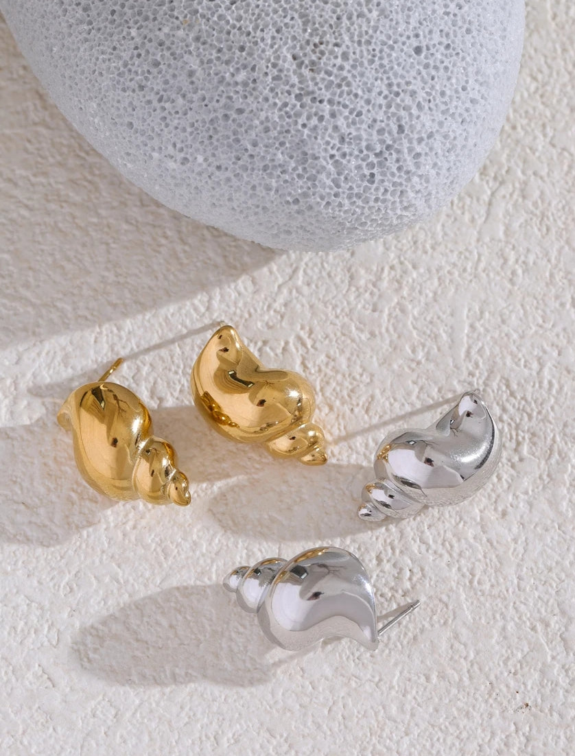 Bold Conch Stud Earrings