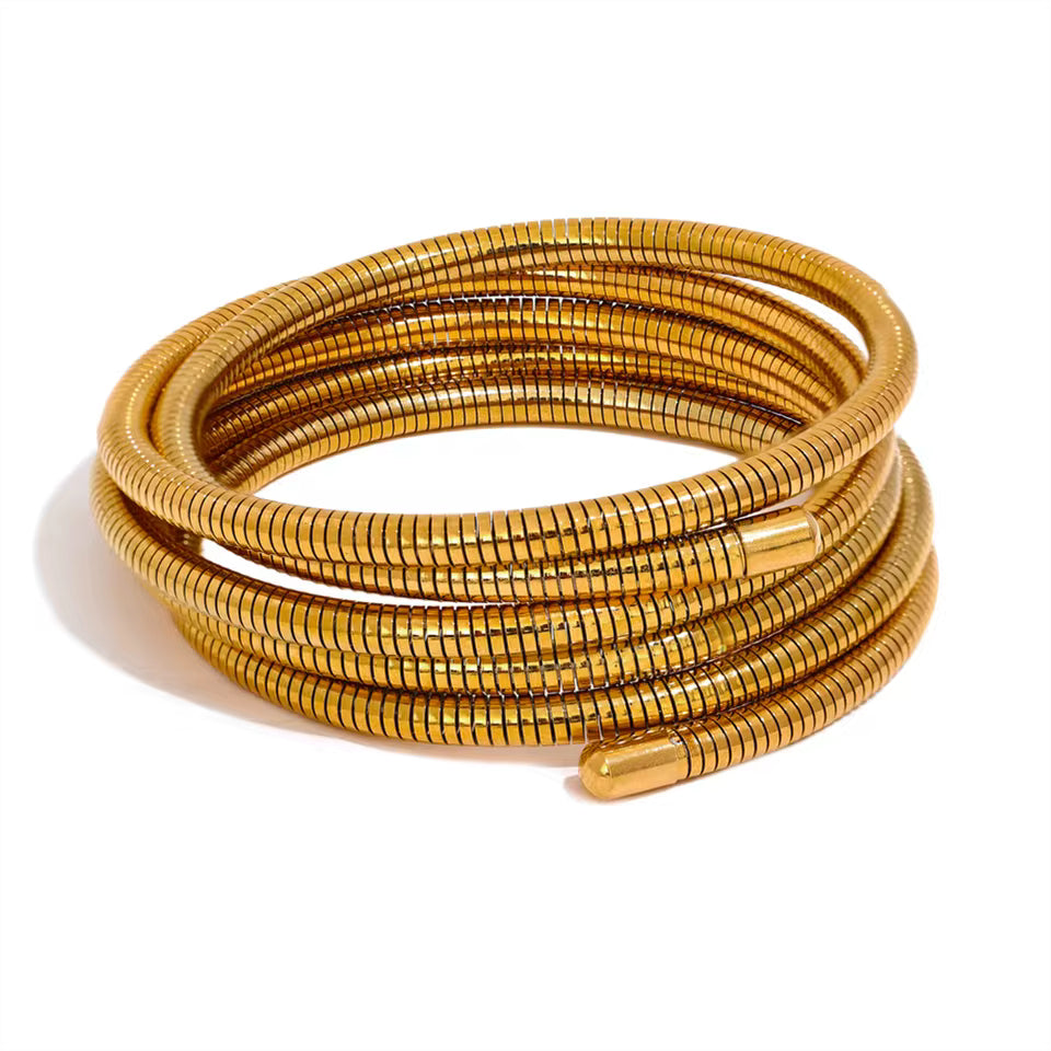 Flexible Stackable Multi-Layer Wrap Arm Bracelet