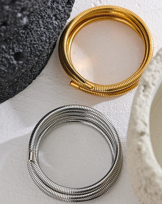 Flexible Stackable Multi-Layer Wrap Arm Bracelet