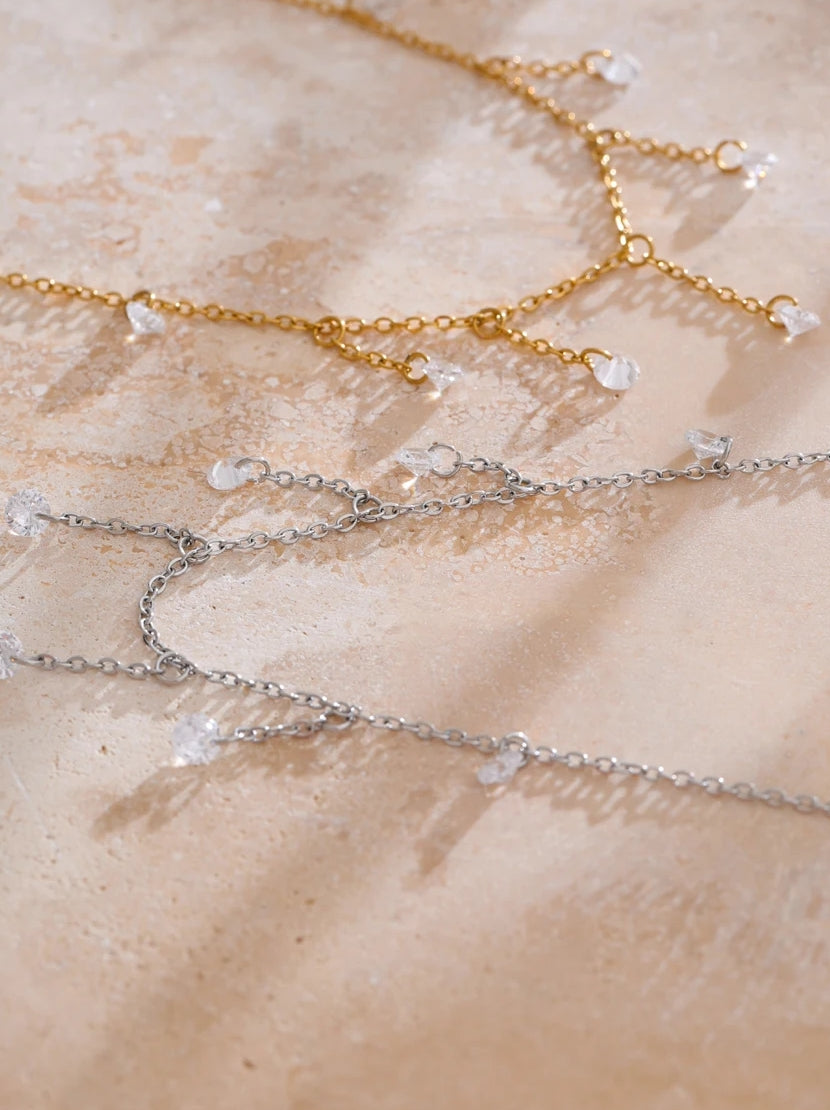 Dangling Zircon Chain Necklace