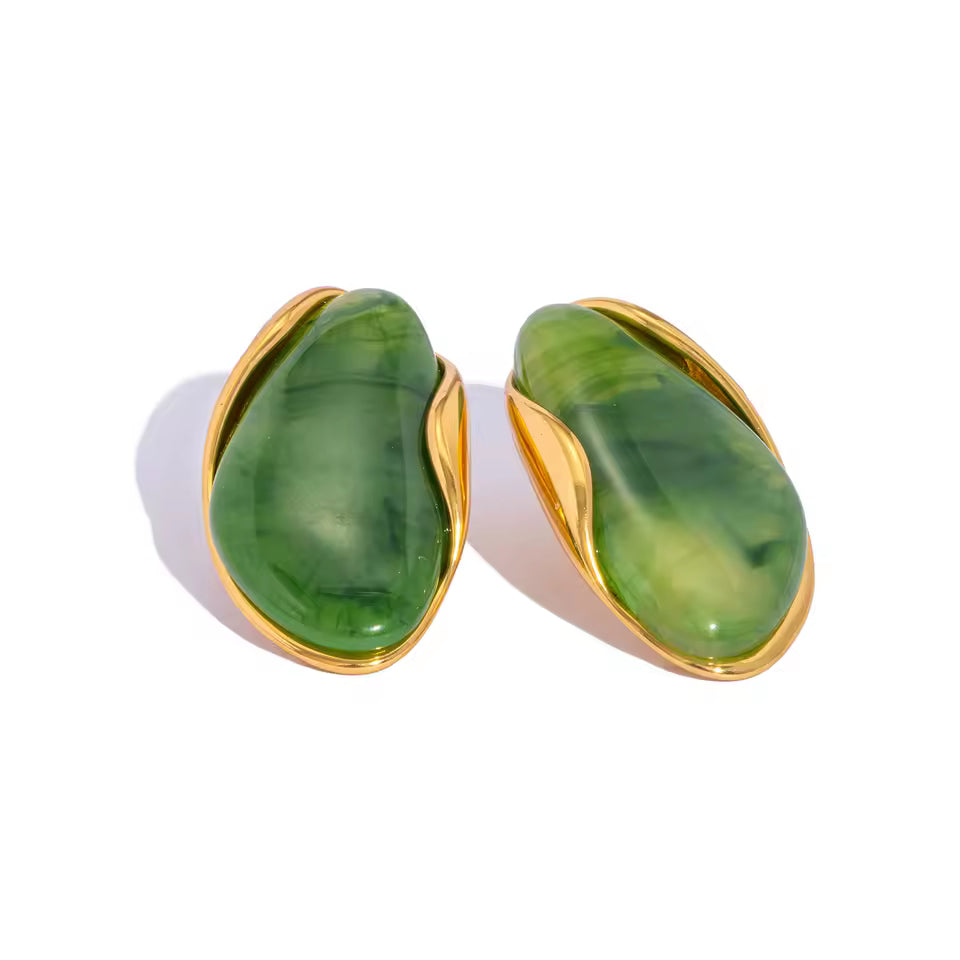 Resin Geometric Stud Earrings