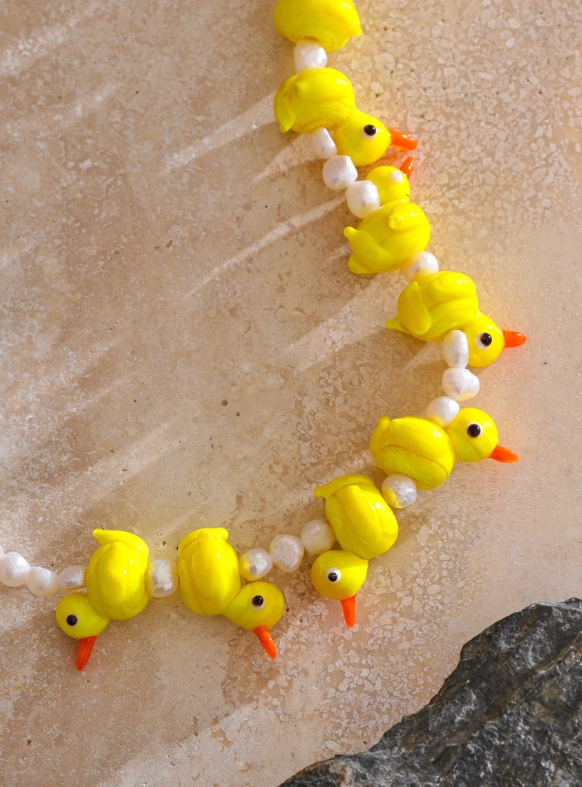 Golden Duck Pearl Necklace