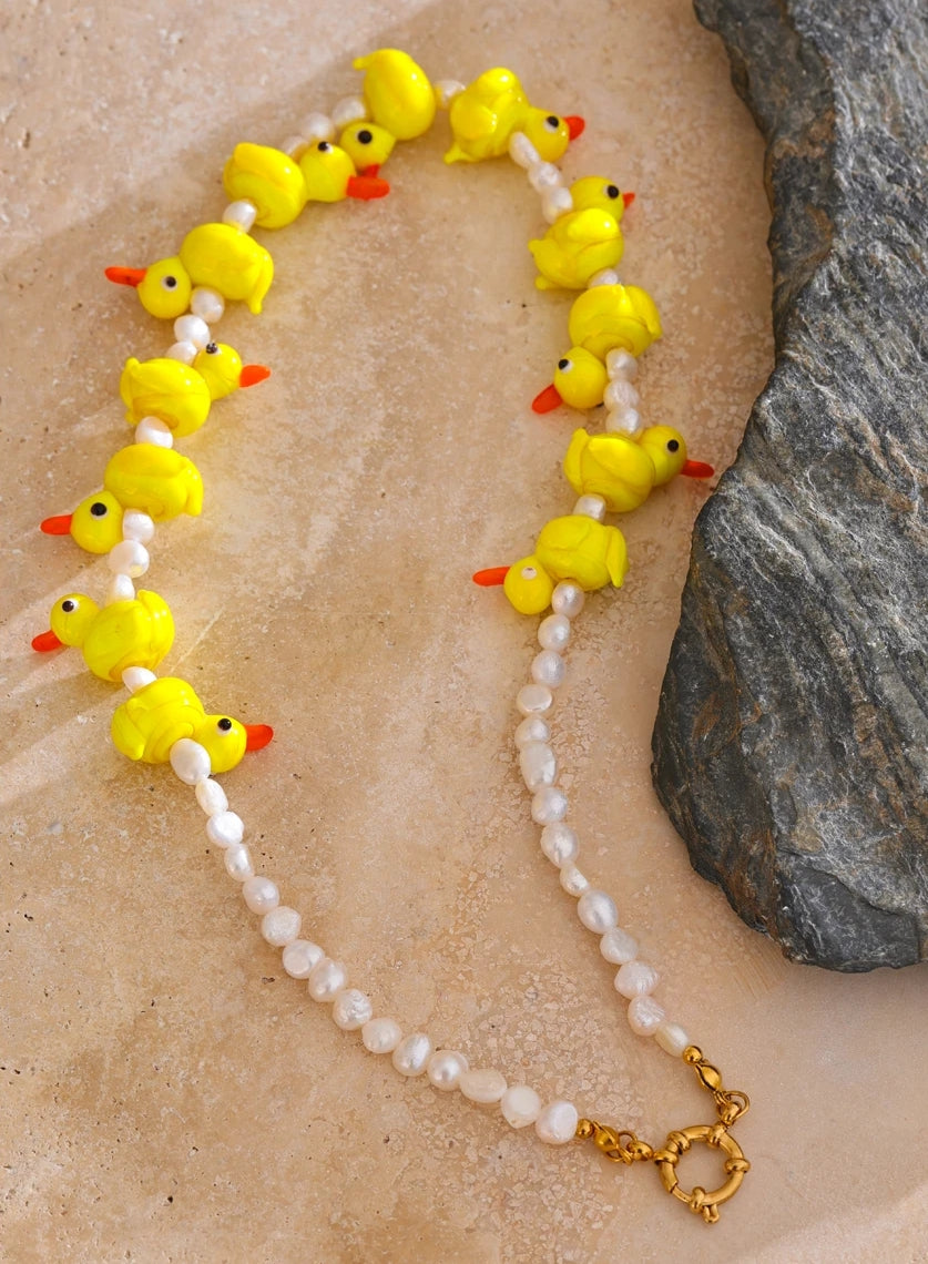 Golden Duck Pearl Necklace