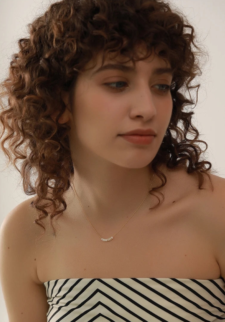 Gold Minimalist Pearl Necklace