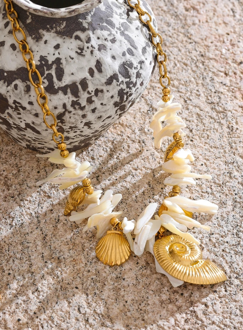 Resin Corals & Sea Charms Necklace