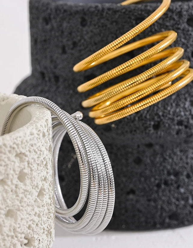 Flexible Stackable Multi-Layer Wrap Arm Bracelet
