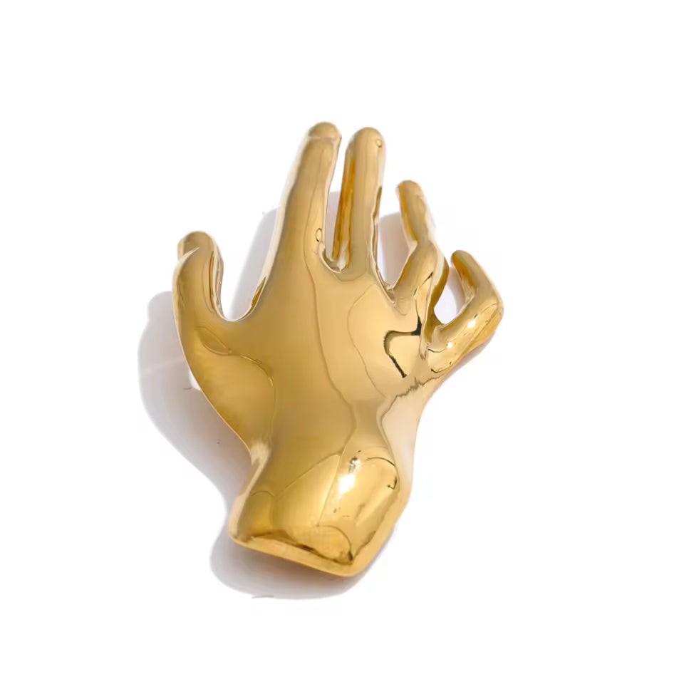 Glossy Hand Brooch