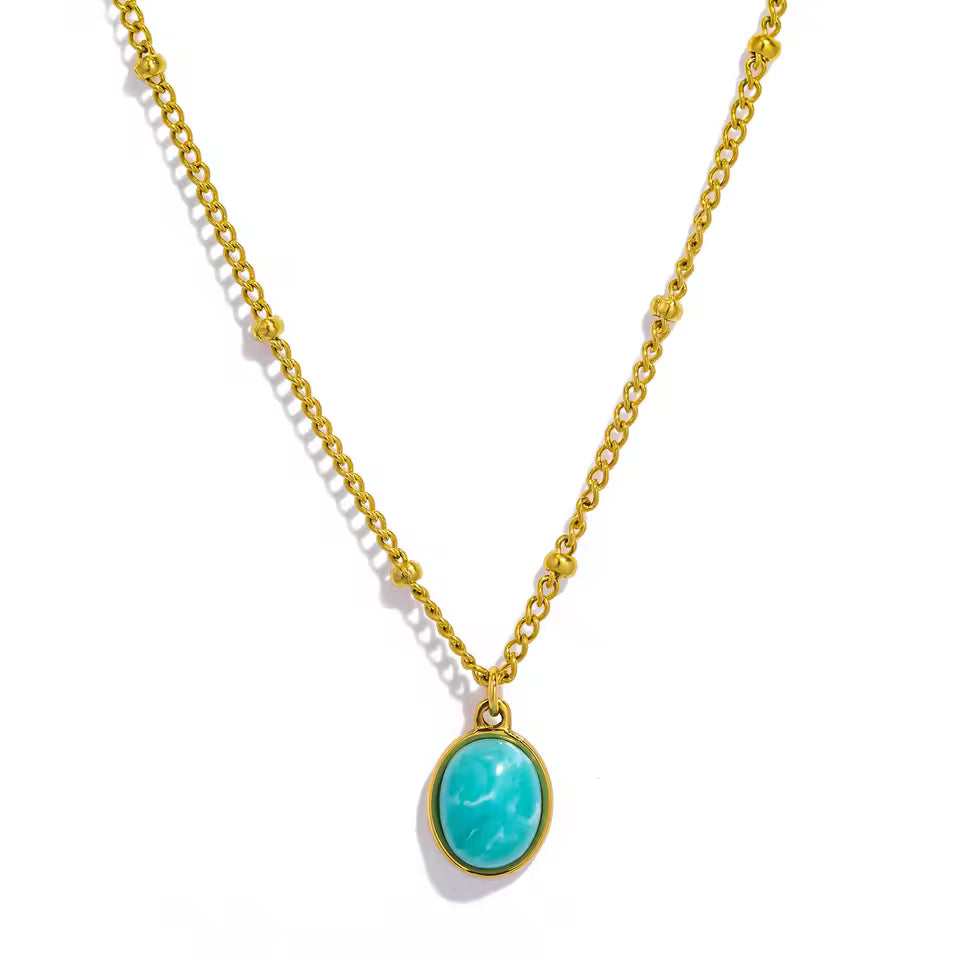 Jelly Stone Pendant Necklace