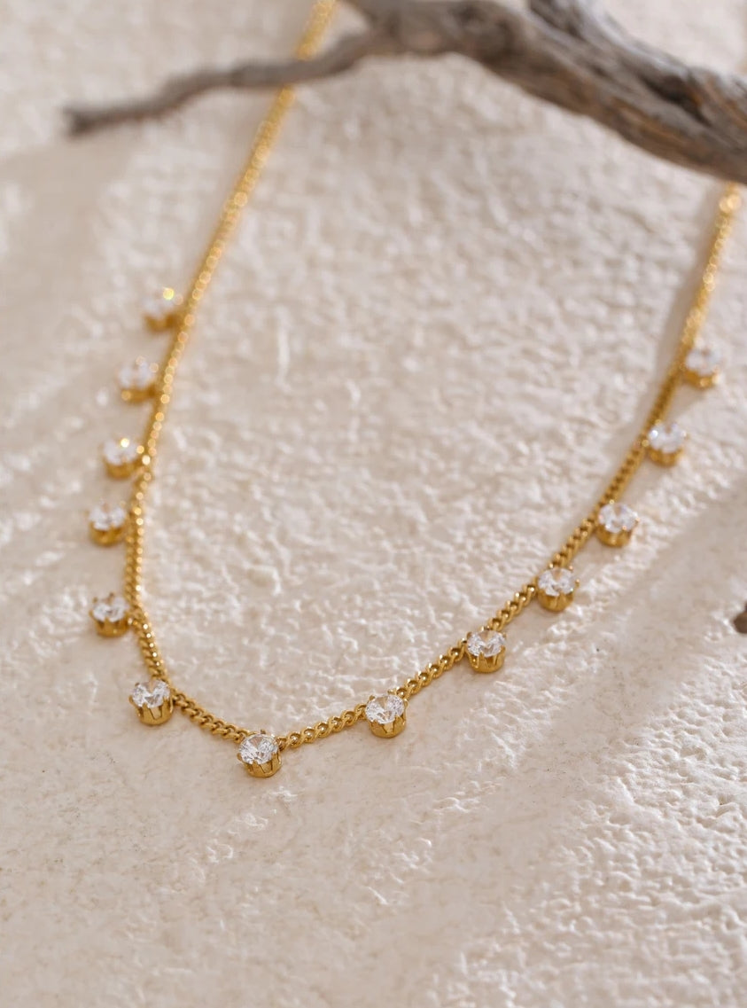 Shiny Cubic Zirconia Chain Necklace