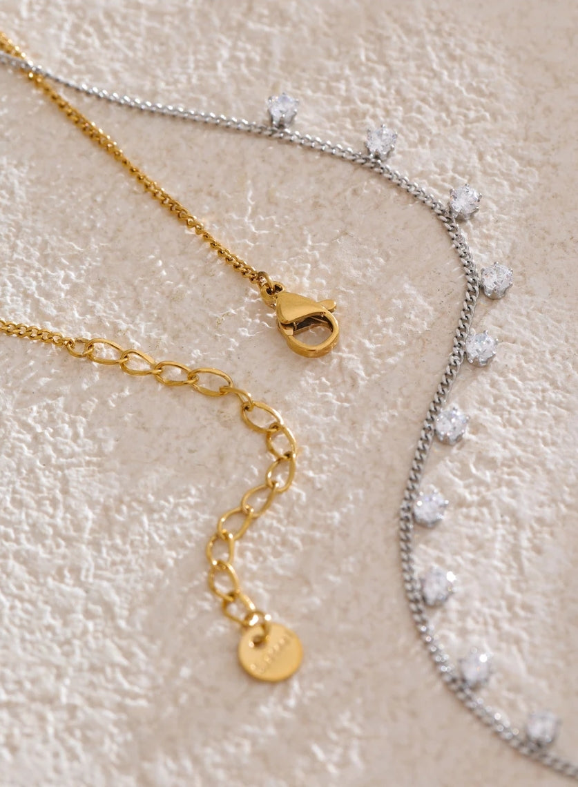 Shiny Cubic Zirconia Chain Necklace