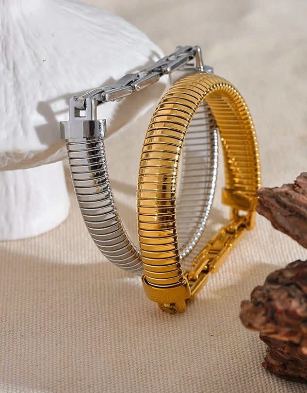 Bold Tubogas Link Chain Statement Bracelet