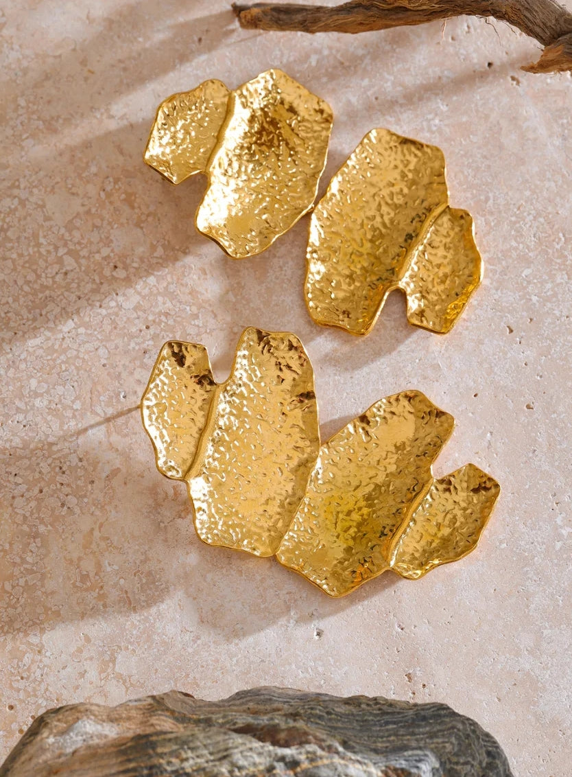 Four Layer Asymmetrical Geometric Drop Earrings