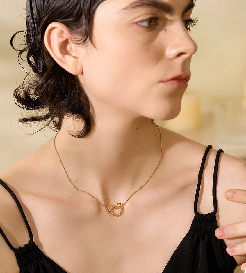 Hollow Hearth Pendant Necklace