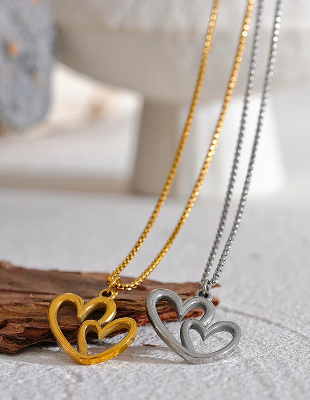Interlocked Hearts Jewelry Set (Necklace & Earrings)