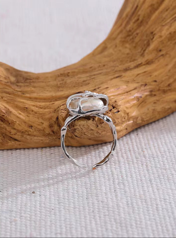 Adjustable Natural Pearl Ring