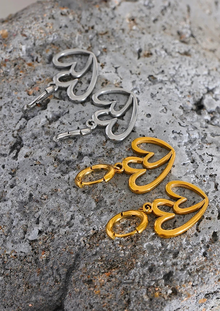Interlocked Hearts Jewelry Set (Necklace & Earrings)
