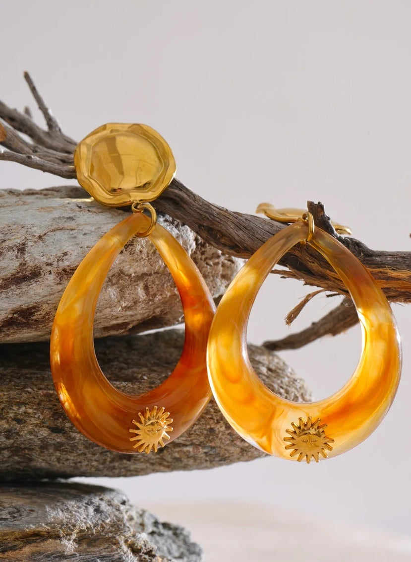 Solar Swirl Drop Earrings