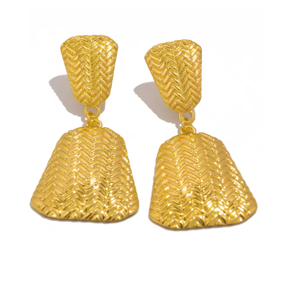 Trapezoid Pendant Dangle Earrings