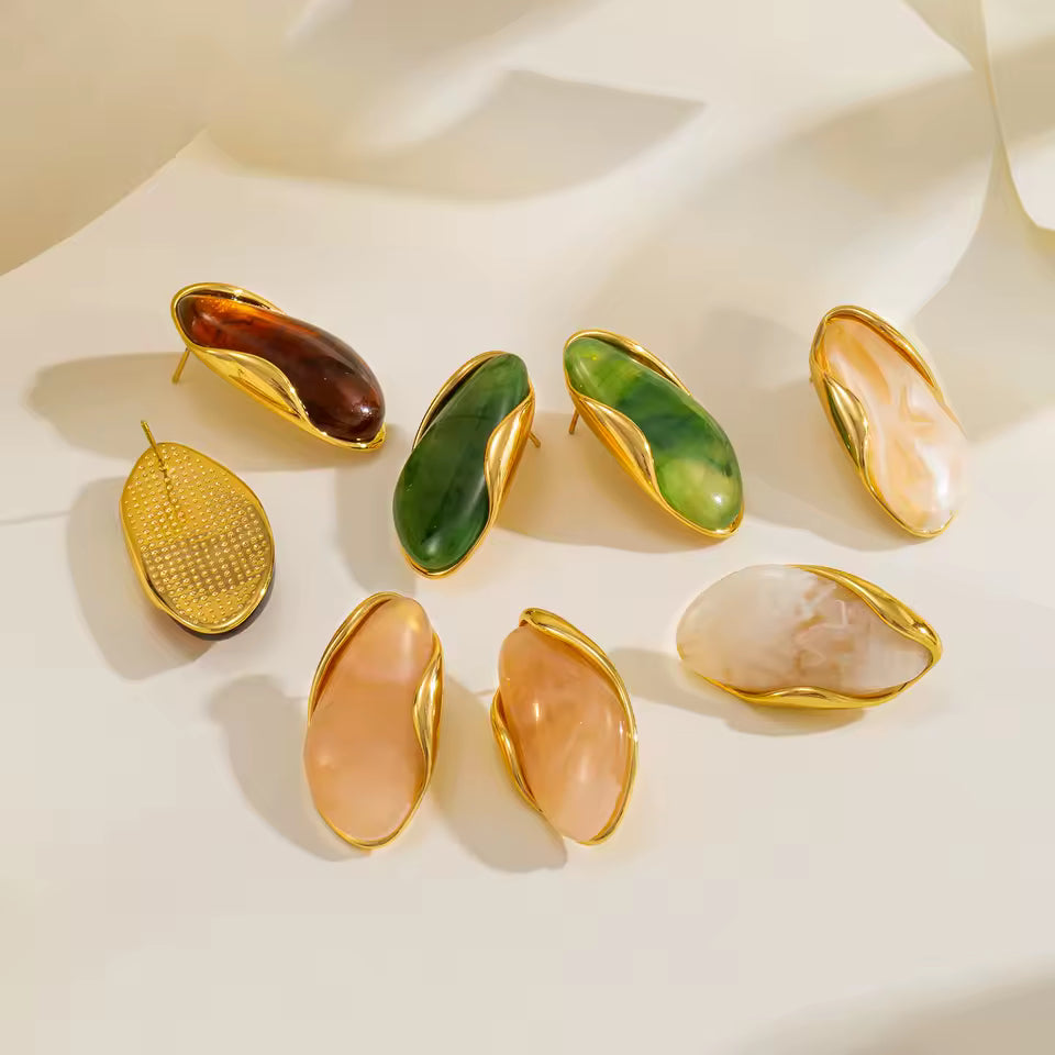 Resin Geometric Stud Earrings