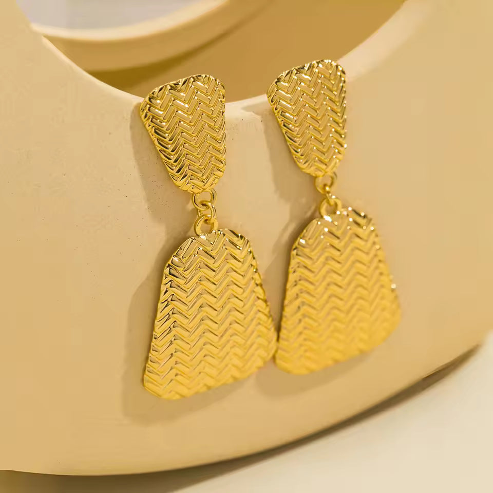 Trapezoid Pendant Dangle Earrings