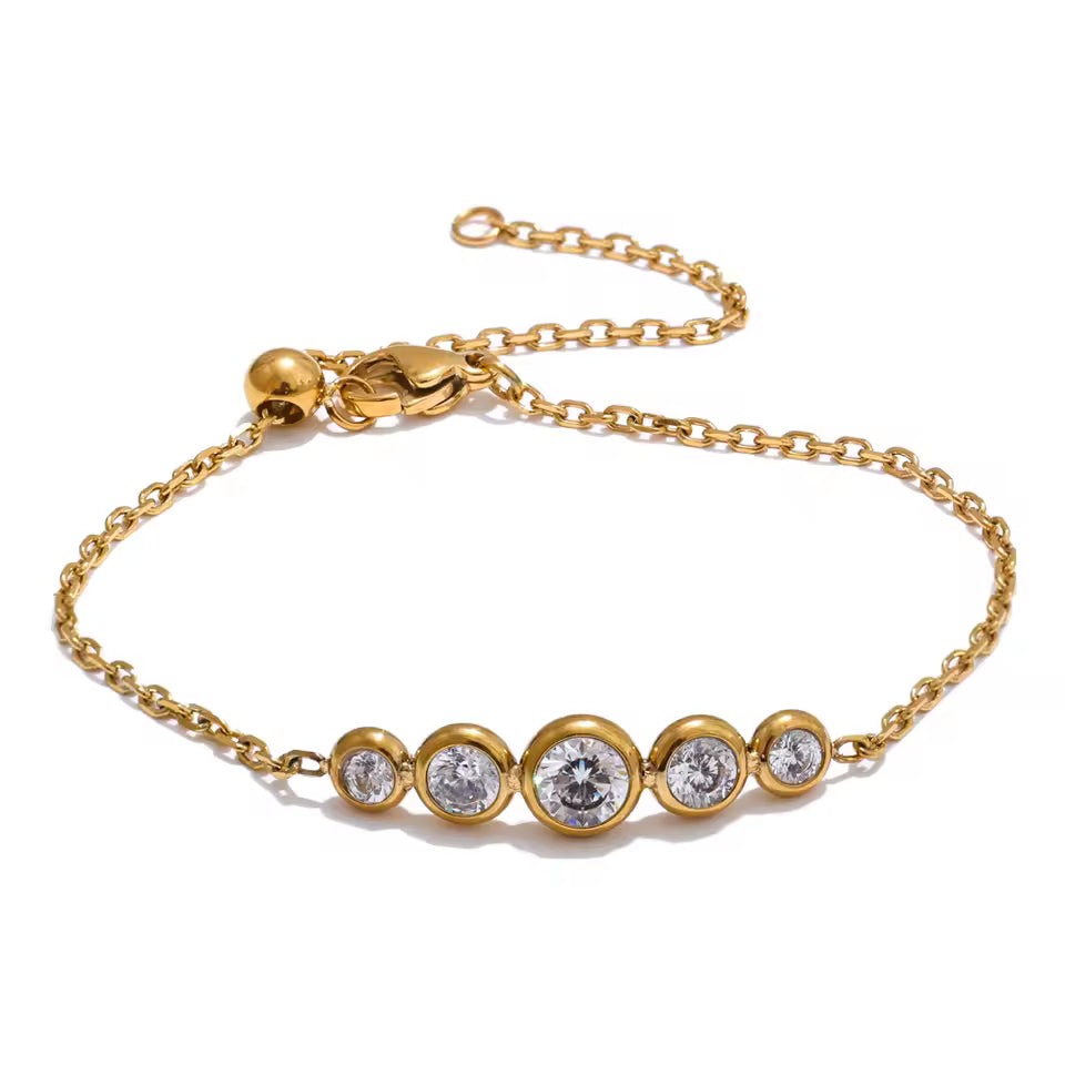 Multi Cubic Zirconia Chain Bracelet