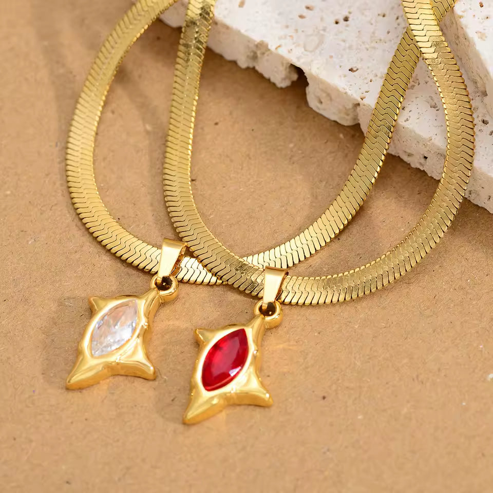 Radiating Cross Pendant Necklace with Zirconia