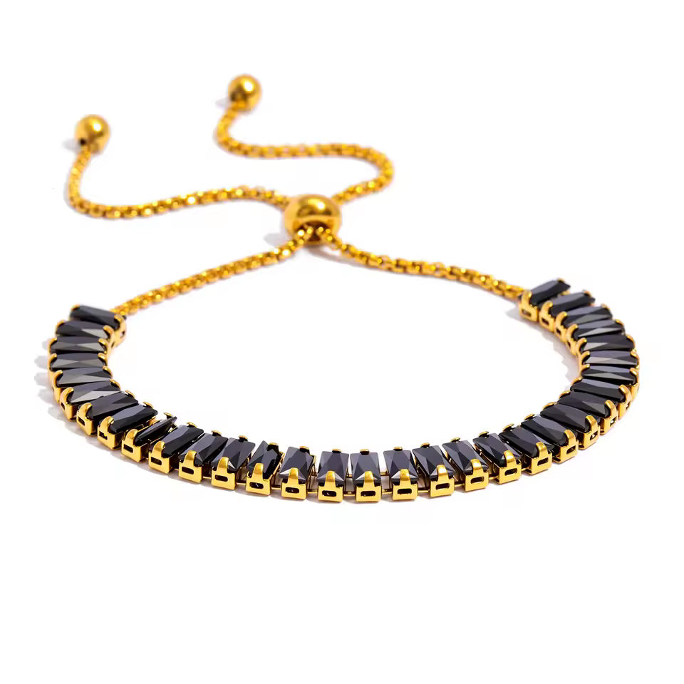 Sparkling Zirconia Adjustable Chain Bracelet