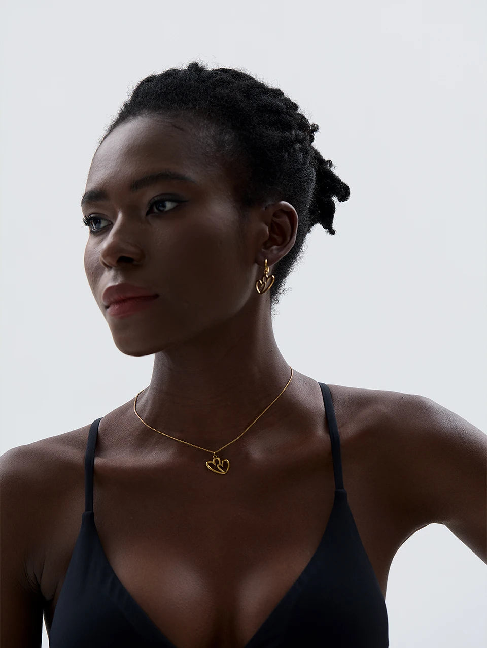 Interlocked Hearts Jewelry Set (Necklace & Earrings)