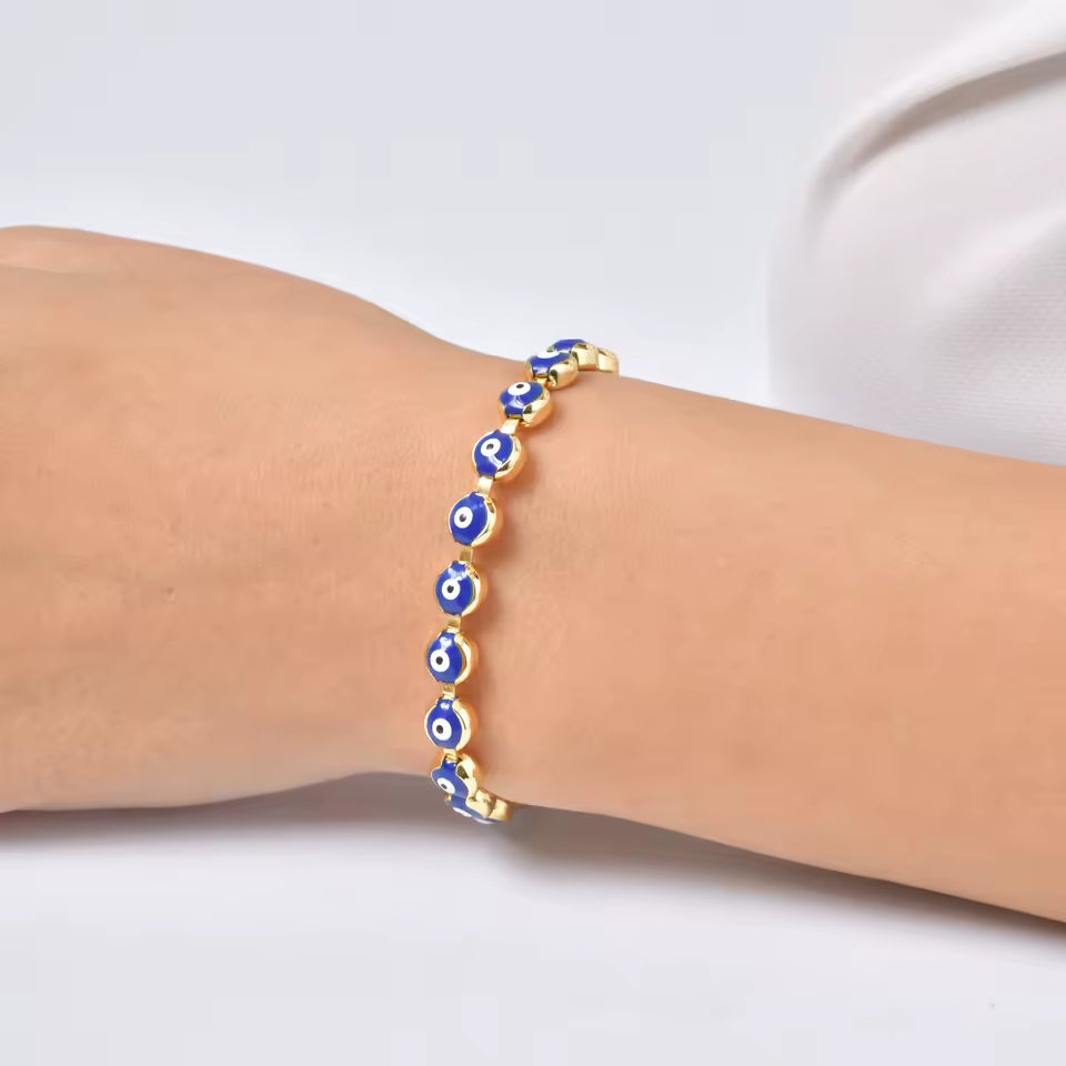 Blue Evil Eye Adjustable Bracelet