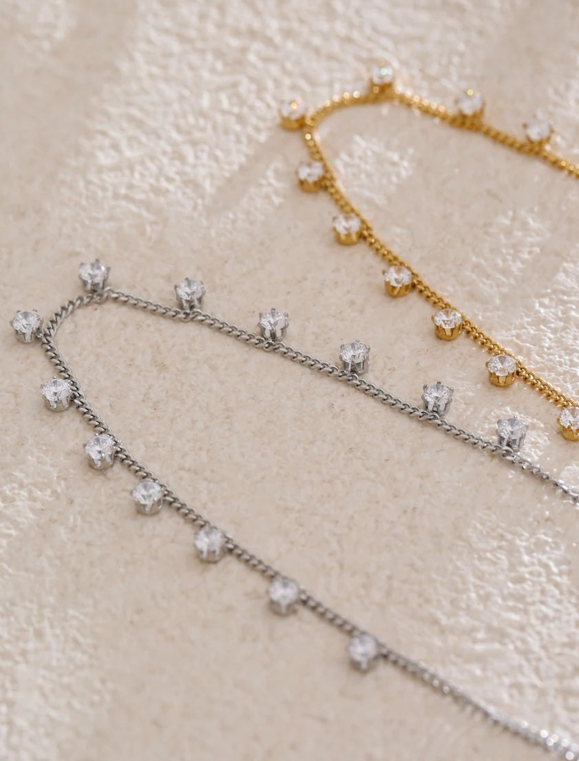 Shiny Cubic Zirconia Chain Necklace