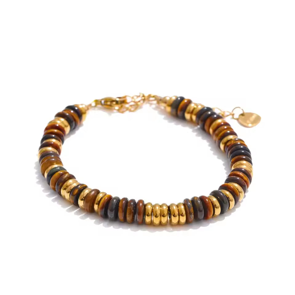 Colorful Natural Stone Beads Chain Bracelet