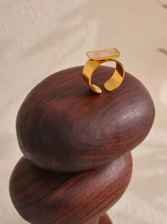 Natural Shell Adjustable Open Ring