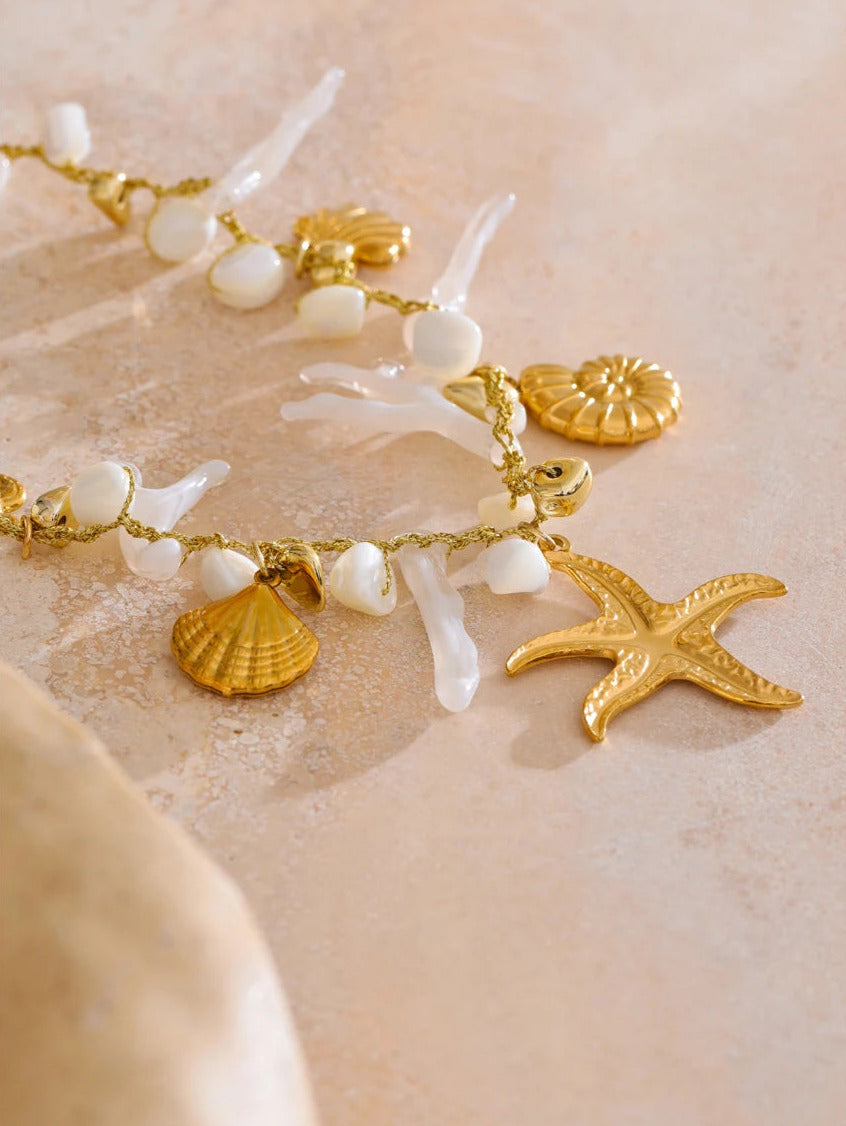 Golden Ocean Charm Necklace