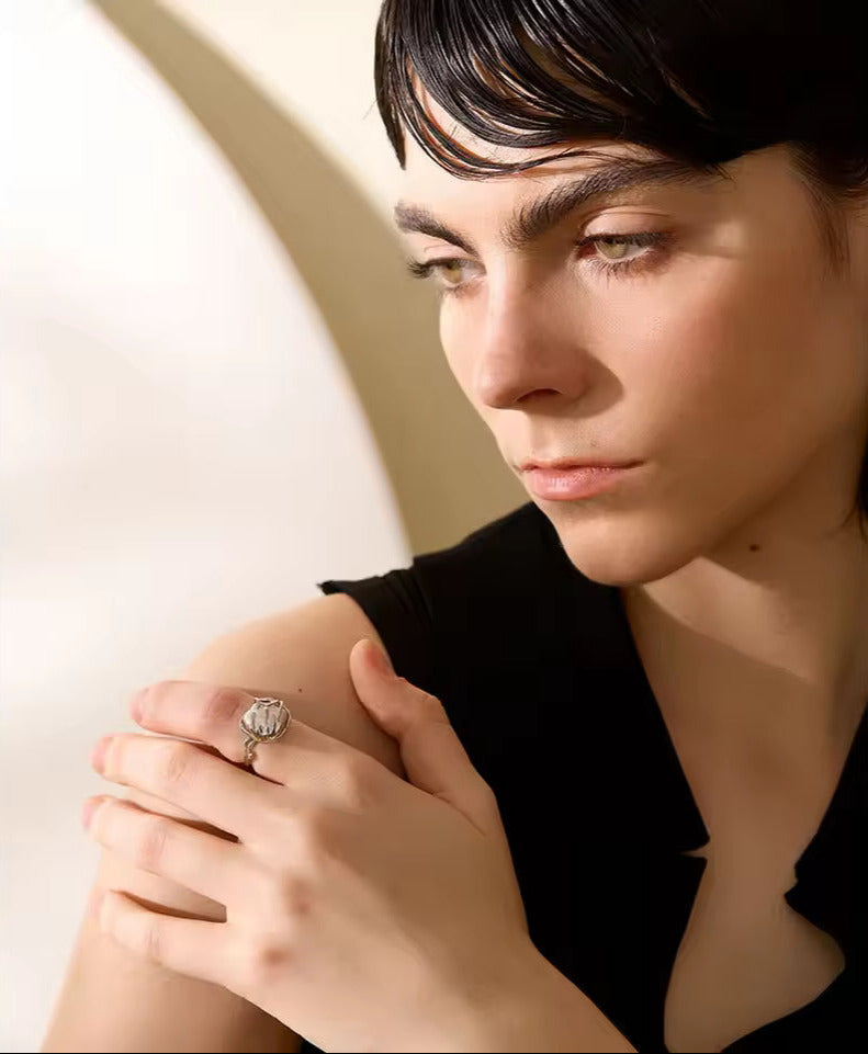 Adjustable Natural Pearl Ring