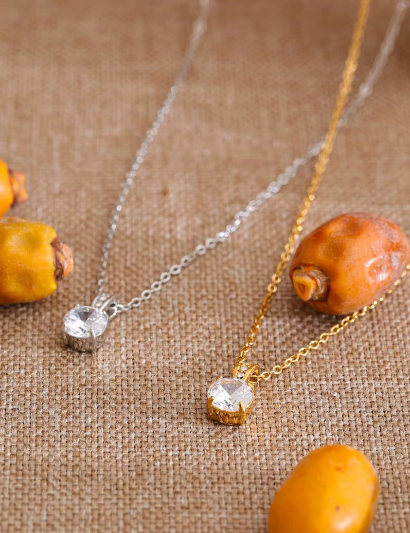 Square Cubic Zirconia Pendant Necklace