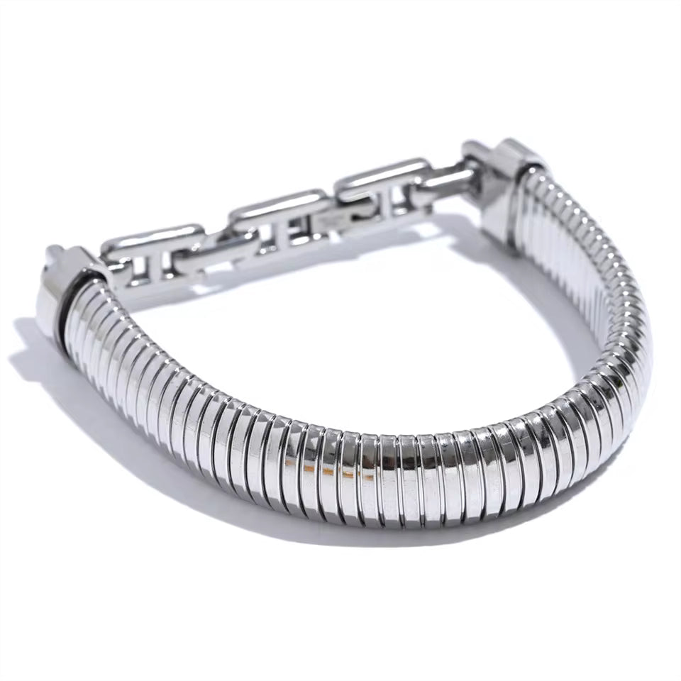 Bold Tubogas Link Chain Statement Bracelet