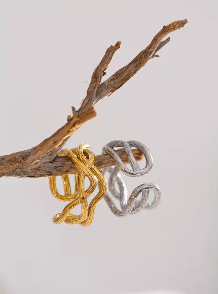 Adjustable Geometric Open Ring