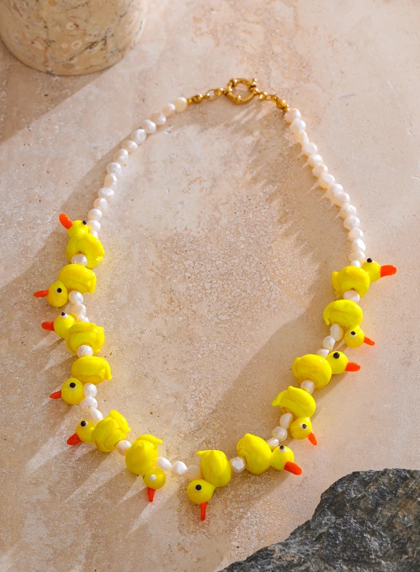 Golden Duck Pearl Necklace
